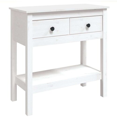  Konzolni stol bijeli 75 x 35 x 75 cm od masivne borovine Slike