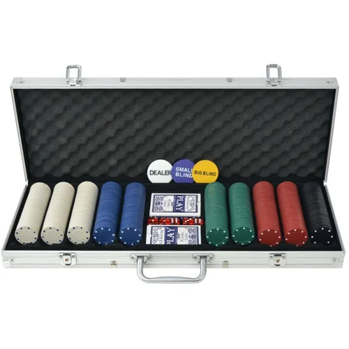 The Living Store Poker Set s 500 Žetoni Aluminij - Poker Set, (21551697)