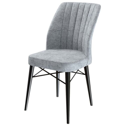 Hanah home set trpezarijskih stolica Flex 8 kom, siva tkanina Babyface, crne drvene noge Cene
