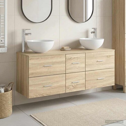  Set ormarića za kupaonicu 3 kom. Hrast sonoma 49,5 x 35 x 63 cm Cijene