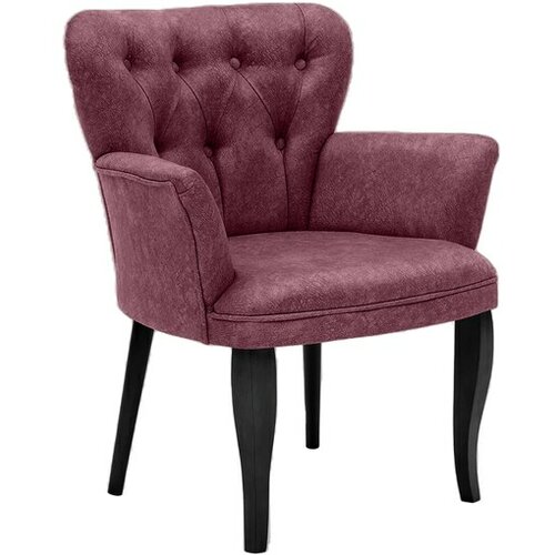 HANAH HOME krilna Fotelja Paris Crno Wooden - Prljavo Roze Slike