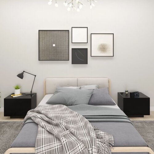 VidaXL noćni ormarić crni 100 x 35 x 40 cm od iverice Slike
