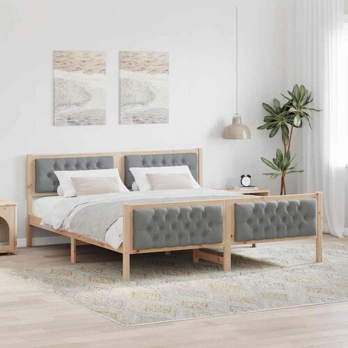  Okvir za krevet Svijetlo siva 160 x 200 cm tkanina Cene