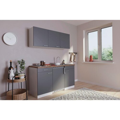 RESPEKTA Majhna Kuhinja Z Aparati Economy, Barva Oreha, Siva Slike