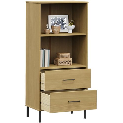  Regal za knjige s 2 ladice smeđi 60 x 35 x 128,5 cm drveni OSLO Slike
