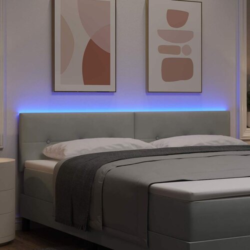  LED glava kreveta s LED trakama Svijetlo siva 180 cm Bar&amp;scaron;un Slike