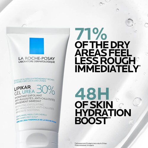 LAROCHE-POSAY Lipikar Gel Urea 30% globinsko vlažilni gel za trdo kožo 50 ml Slike