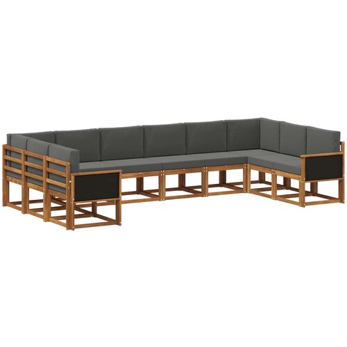  Set vanjskih sofa 10 pcs Prirodna i antracit Slike