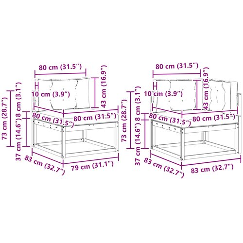  Set vanjskih sofa 5 pcs Prirodna i antracit Slike