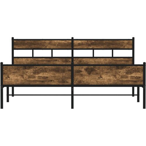  Metalni okvir kreveta bez madraca boja hrasta 180x200 cm Crna 180 x 200 cm Slike