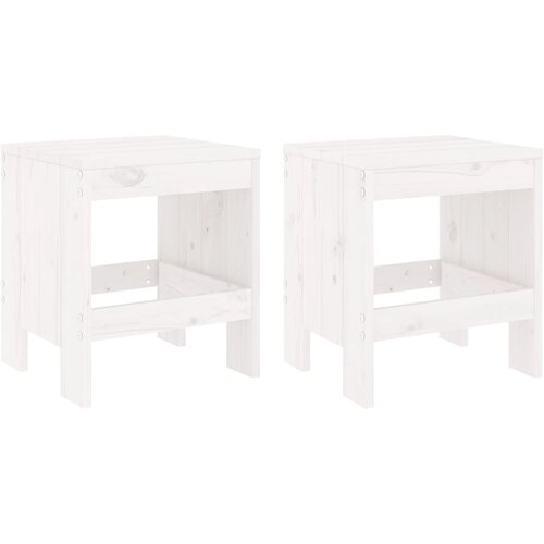  Vrtni stolci 2 kom bijeli 40 x 36 x 45 cm od masivne borovine Slike