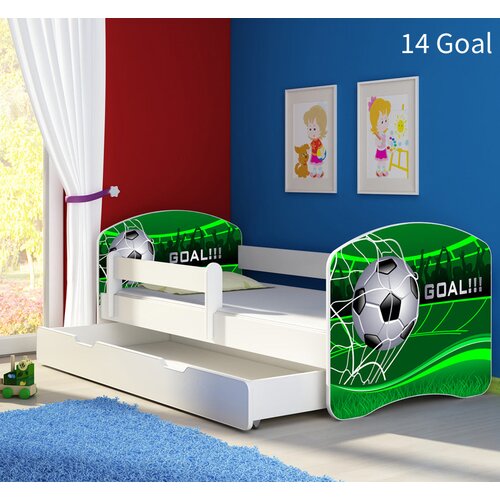  Otroška postelja ACMA z motivom, stranska bela + predal 140x70 cm 14 Goal Cene