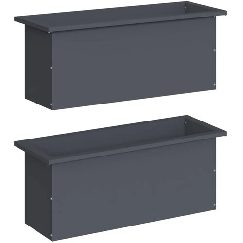  Vrtna posuda za sadnju s LED svjetlom 2 kom. Antracit - Antracit 30 x 80 x 30 cm 2 Slike