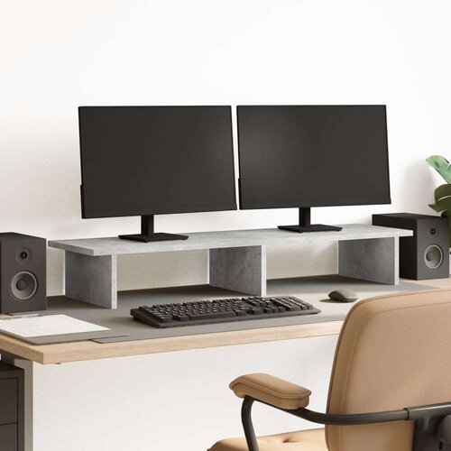  Stalak za monitor boja betona 100x27x15 cm konstruirano drvo Cijene