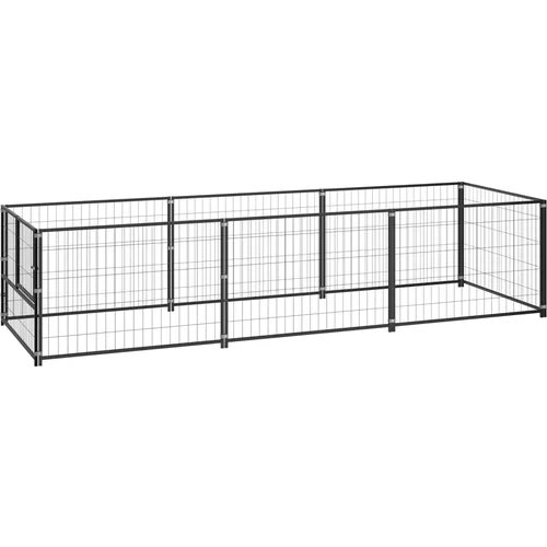 vidaXL kavez za pse crni 3 m² čelični