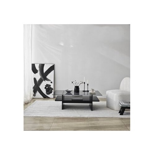 Hanah home sto za dnevnu sobu saga rectangle black fume Slike