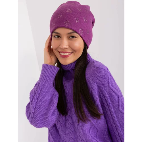 Fashion Hunters Purple winter hat with cashmere