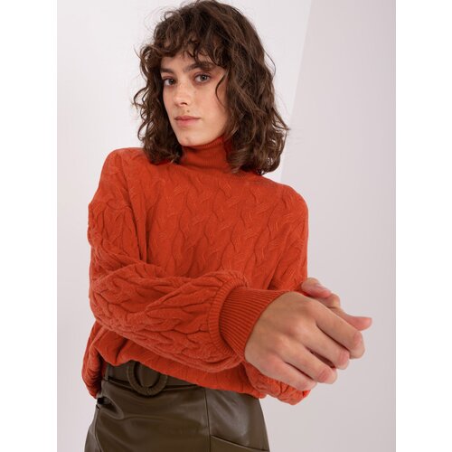 Fashion Hunters Orange turtleneck with braids Cene