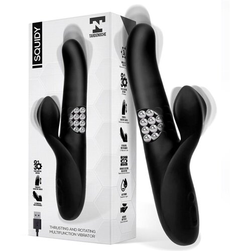 TARDENOCHE Squidy Vibe Thrusting and Rotating Beads Silicone Black Cene