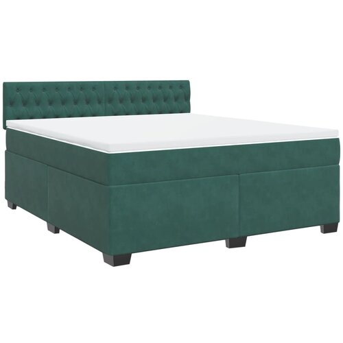 vidaXL Box spring postelja z vzmetnico temno zelena 180x200 cm žamet, (21307977) Cene