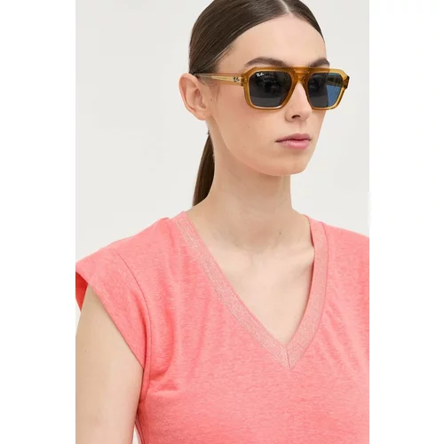 Morgan Lanena majica kratkih rukava za žene, boja: narančasta