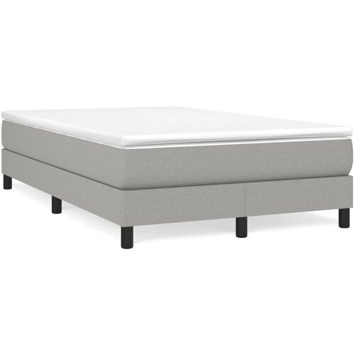 VidaXL Box spring postelja z vzmetnico svetlo siva 120x190 cm blago Slike