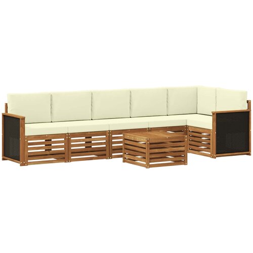 Set vanjskih sofa 6 kom. Prirodna i krem Bijela Slike