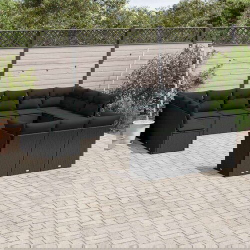  13-dijelni set vrtnih sofa s jastucima poliratan crni Cijene