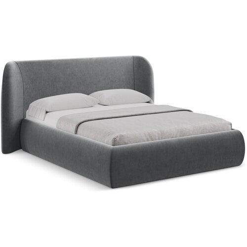 Makamii Temno siva oblazinjena zakonska postelja s prostorom za shranjevanje z letvenim dnom 160x200 cm Hauke &amp;ndash; Slike
