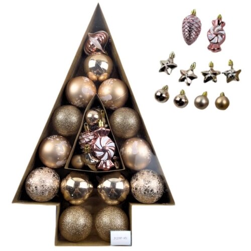  NOVOGODISNJI UKRAS KUGLA ZLATNA 24PCS JC23SP-451 42/71597 Slike