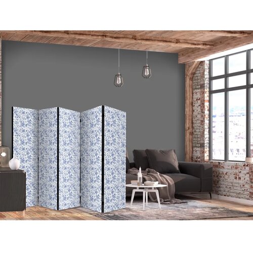  Paravan - Illustration in Vintage Style - Blue Flowers on a White Background 225x172 Cene