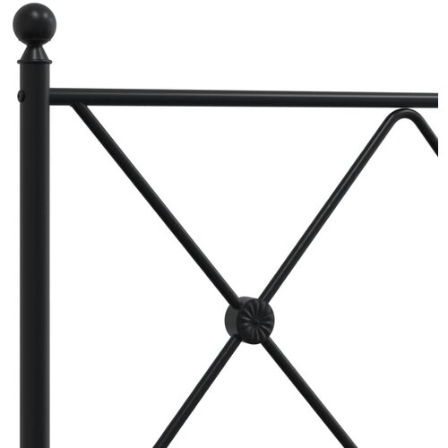  Metalni okvir za krevet s uzglavljem crni 90x190 cm Slike