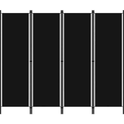 vidaXL Sobna pregrada s 4 panela crna 200 x 180 cm Cijene