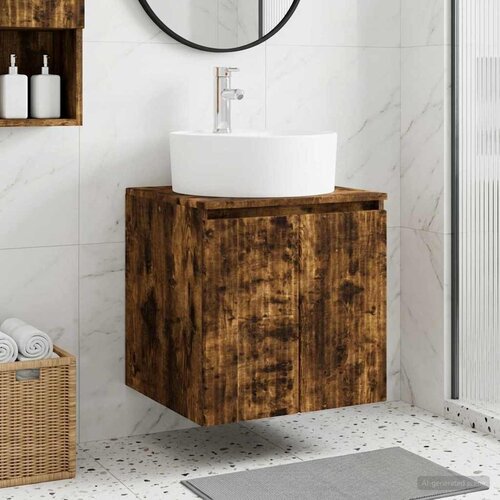  Umivaonik s policom Dimljeni hrast 49,5 x 44,5 x 65 cm Cene