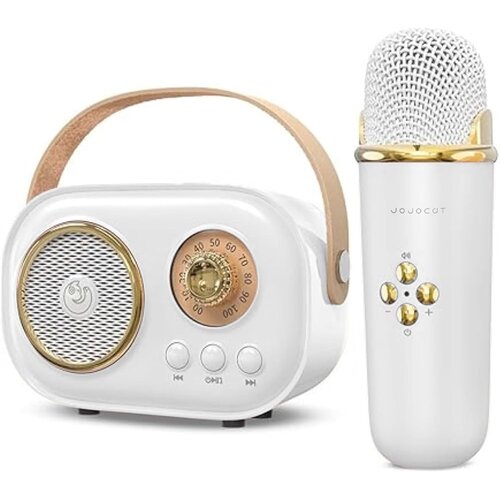 JOJOCUT Mini karaoke radio zvučnik sa mikrofonom C20 bijeli Slike