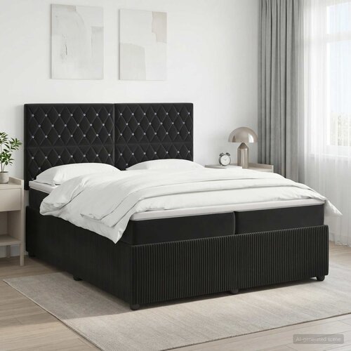  Boxspring krevet s madracem Crna 200 x 200 cm Bar&scaron;un Cijene