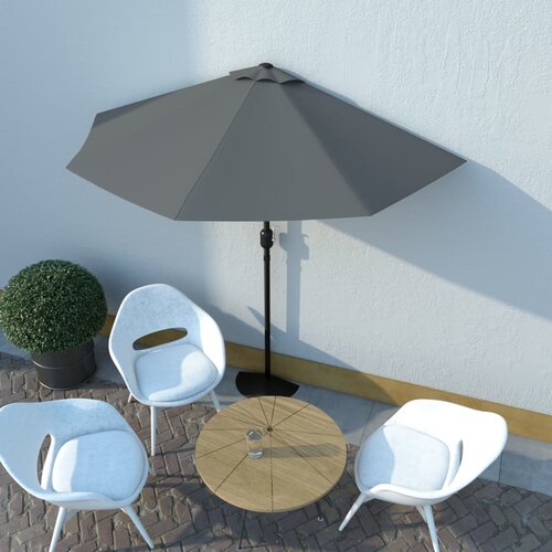 VidaXL Balkonski senčnik z aluminijastim drogom 270x135 cm antraciten Slike