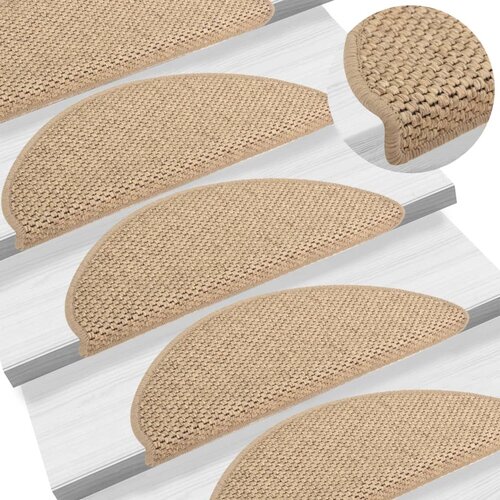 vidaXL Samolepilne preproge za stopnice sisal 15 kosov 65x25cm peščene Cene