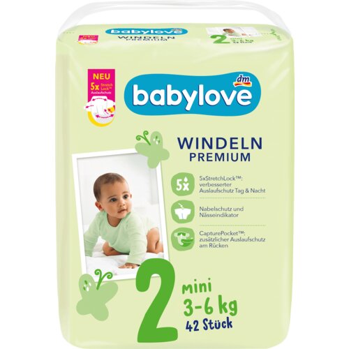 babylove Premium pelene mini veličina 2 (3-6kg) 42 kom Slike