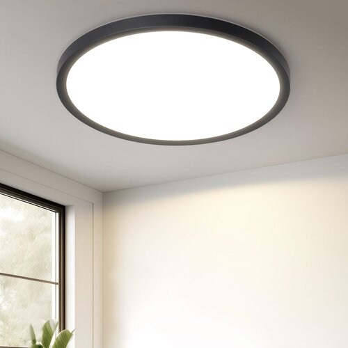 Nettlife ravna LED stropna svetilka za spalnico črna 18 cm 15 W nezatemnljiva topla bela 3000K, (22111171) Cene