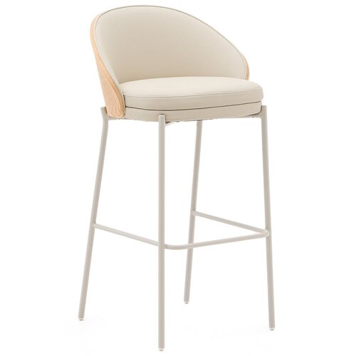 Kave Home Bež/u prirodnoj boji barska stolica (visine sjedala 77 cm) Eamy &amp;ndash; Slike