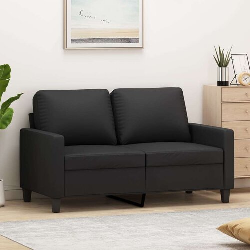 VidaXL Dvosjed od tkanine crni 120 cm od umjetne kože Slike