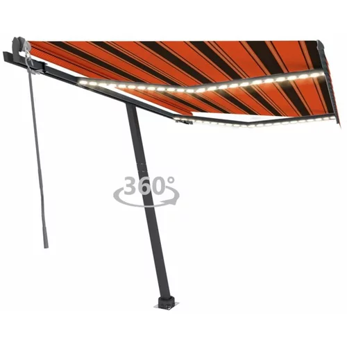  Automatska tenda sa senzorom LED 300x250 cm narančasto-smeđa