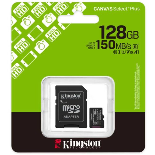Memorijska kartica SD MICRO Kingston 128GB Canvas Select Plus + Adapter SDCS3/128GB Cijene