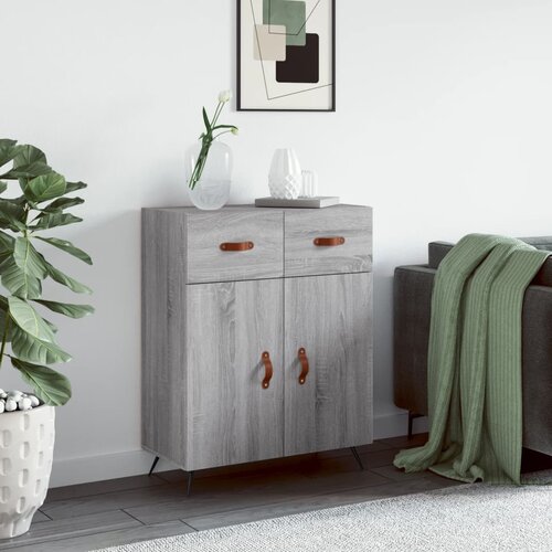 The Living Store Komoda siva sonoma 69,5x34x90 cm inženirski les - Komoda, (21663386) Slike