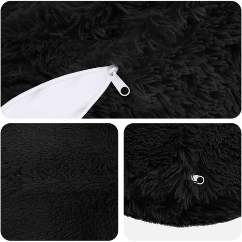  Presvlaka za jastuk 6 pcs HEERLEN Crna &amp;Oslash; 50 cm PV flis Slike
