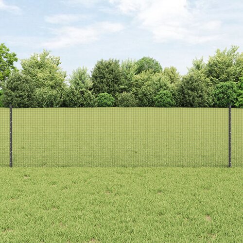 VidaXL zavarena žičana ograda s 11 U postovima Siva 0.6x25 m čelik Slike