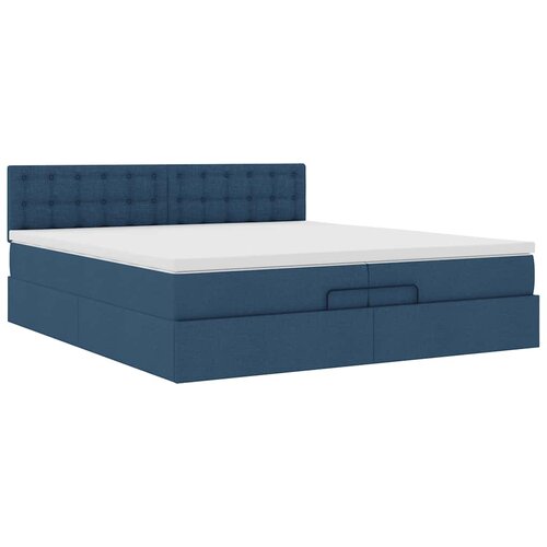 vidaXL Otomanski krevet s madracem plavi 200x200 cm tkanine Cene