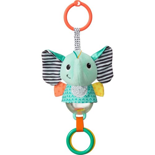 Infantino Sensory Rattle Elephant viseća igračka kontrastnih boja 1 kom Slike