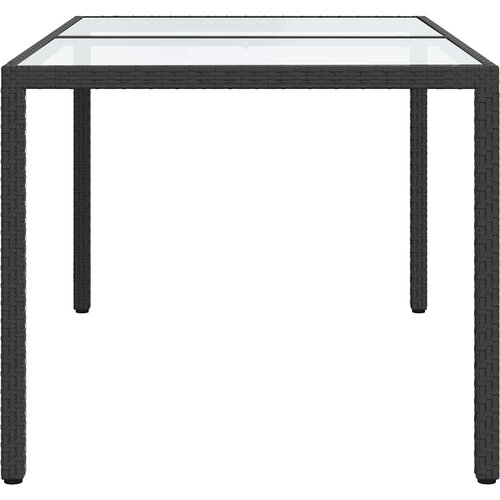  Vrtni stol 150x90x75 cm od kaljenog stakla i poliratana crni Slike